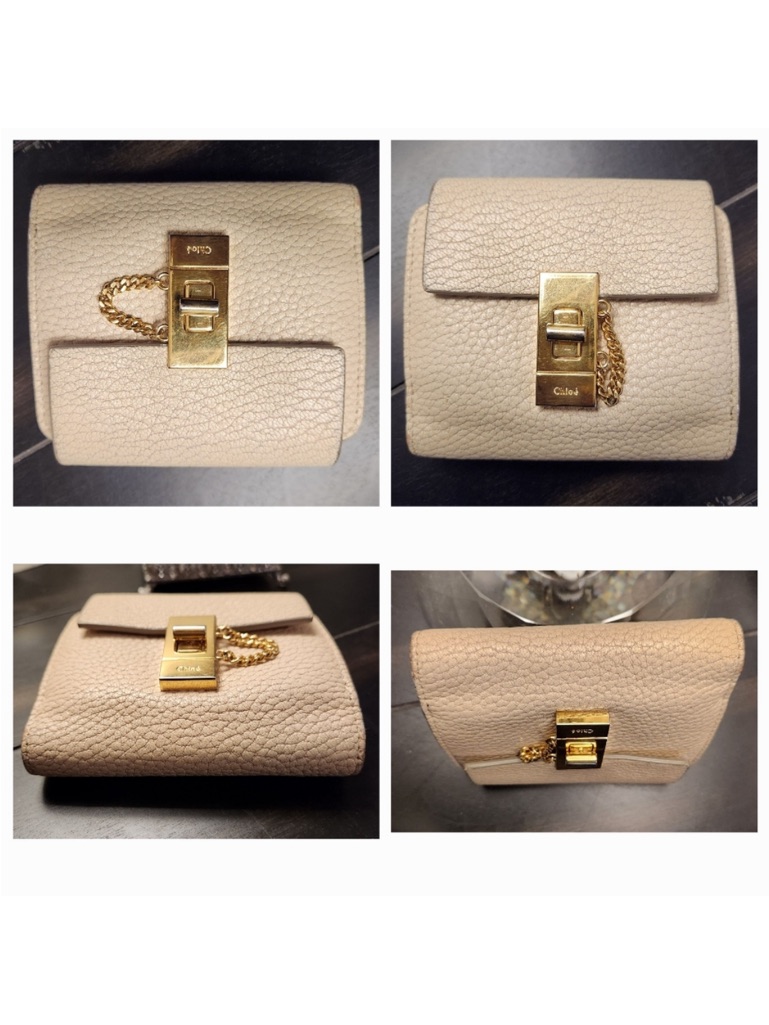 Chloe Drew Pebbled Grain Turlock Wallet With Coa